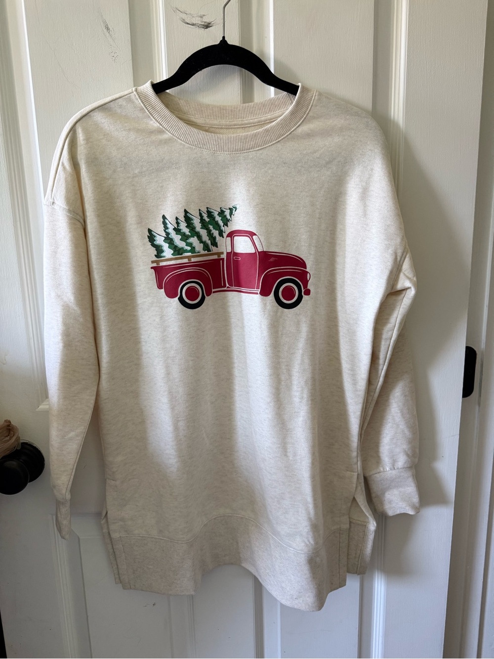 Nordstrom Cream Pullover with Red Truck Graphic